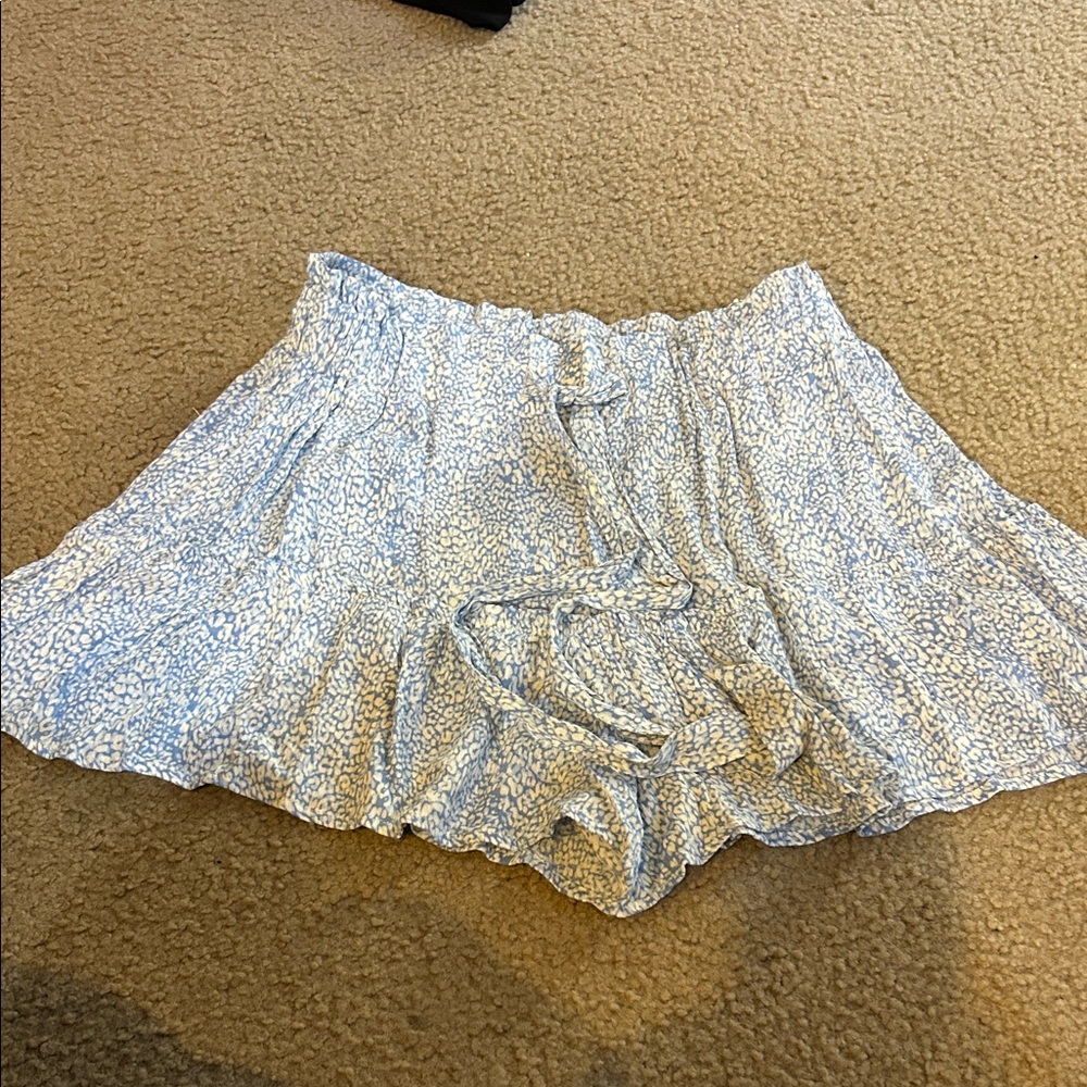 Vanilla Star Light Blue and White Textured Skirt